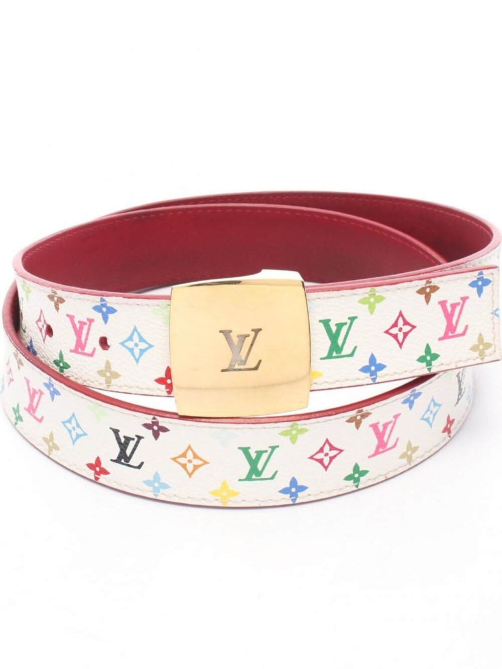 Louis Vuitton Belt Ceinture LV Cut Reversible Gold Leather Canvas